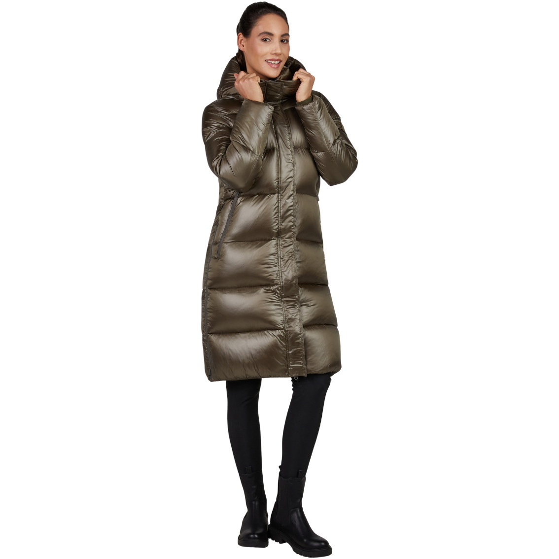 2025 Pikeur Womens Pikeur Quilted Coat 802501 145 080 - Slate Brown
